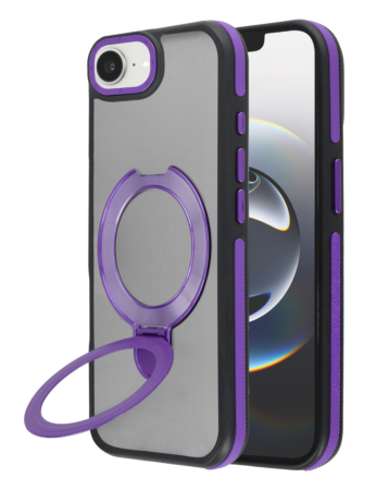 Matte Transparent Case with Wireless Charging Kickstand - (PURPLE) for iPhone 16e / 17e (Only Ground Shipping)