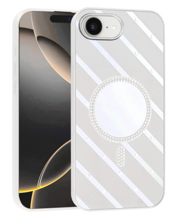 Magnetic Mirror Phone Case with Wireless Charging - WHITE for iPhone 16E (Only Ground Shipping)