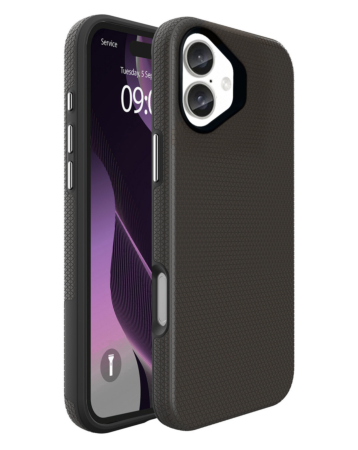 Shock Absorption Protective Dual Layer Case  - BLACK for iPhone 16 Plus (Only Ground Shipping)