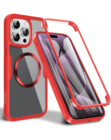 Full Shockproof Silicone Cover - RED for iPhone 16 Pro / 17 (Only Ground Shipping)