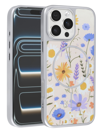 Dual Layer Flower Design Magsafe Cases - BEIGE for iPhone 16 Pro (Only Ground Shipping)