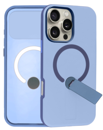 Shockproof Rugger Magnetic Case with Kickstand (BLUE) for iPhone 16 Pro Max (Only Ground Shipping)