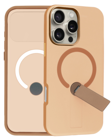 Shockproof Rugger Magnetic Case with Kickstand (BROWN) for iPhone 16 Pro Max (Only Ground Shipping)