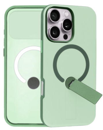 Shockproof Rugger Magnetic Case with Kickstand (GREEN) for iPhone 16 Pro Max (Only Ground Shipping)