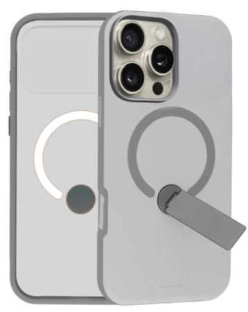 Shockproof Rugger Magnetic Case with Kickstand (GRAY) for iPhone 16 Pro Max (Only Ground Shipping)