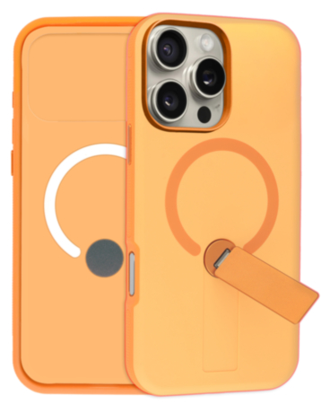 Shockproof Rugger Magnetic Case with Kickstand (ORANGE) for iPhone 16 Pro Max (Only Ground Shipping)