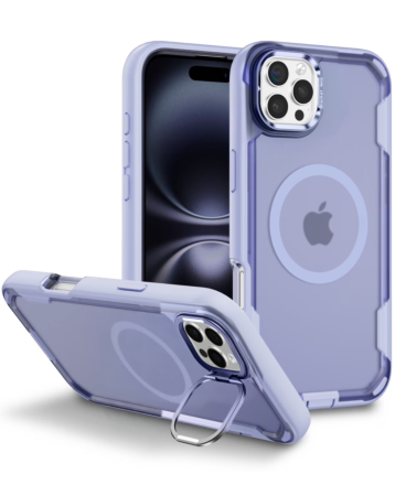 Shockproof Magsafe Case with Camera Stand - LIGHT PURPLE for iPhone 16 Pro Max (Only Ground Shipping)
