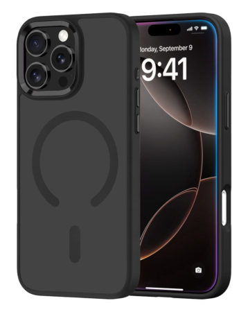New Magnetic Wireless Charging Case with IC Chip (BLACK) for iPhone 16 Pro Max (Only Ground Shipping)