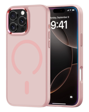 New Magnetic Wireless Charging Case with IC Chip (PINK) for iPhone 16 Pro Max (Only Ground Shipping)