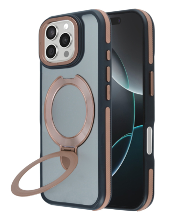 Matte Transparent Case with Wireless Charging Kickstand - DARK BROWN for iPhone 16 Pro Max (Only Ground Shipping)