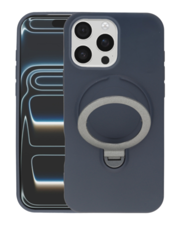 Pastel Shield Carbon Fiber Magnetic Kickstand Case (NAVY BLUE) for iPhone 16 Pro Max (Only Ground Shipping)