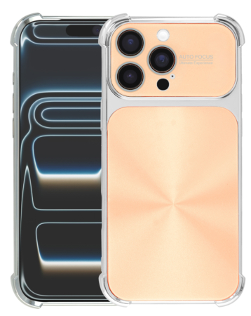 CD-Pattern Electroplated Four Corner Shockproof Case - GOLD for iPhone 16 Pro Max (Only Ground Shipping)