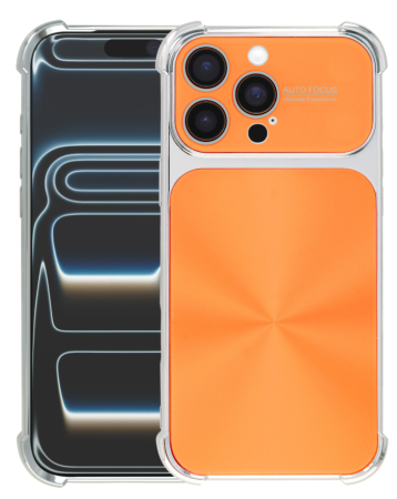 CD-Pattern Electroplated Four Corner Shockproof Case - ORANGE for iPhone 16 Pro Max (Only Ground Shipping)