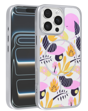 Dual Layer Flower Design Magsafe Cases - WHITE for iPhone 16 Pro Max (Only Ground Shipping)