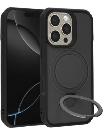 Shockproof Case with Magnetic Kickstand for iPhone 16 Pro Max (BLACK) (Only Ground Shipping)