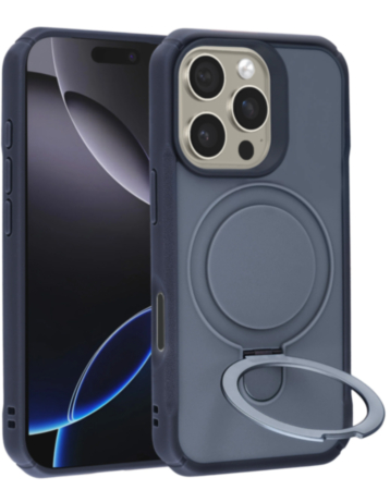 Shockproof Case with Magnetic Kickstand for iPhone 16 Pro Max (NAVY BLUE) (Only Ground Shipping)