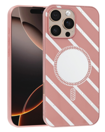 Magnetic Mirror Phone Case with Wireless Charging - ROSE GOLD for iPhone 16 Pro Max (Only Ground Shipping)
