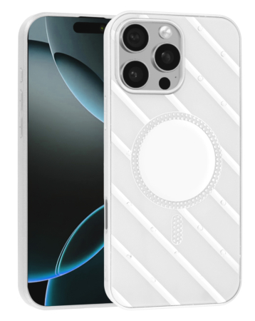 Magnetic Mirror Phone Case with Wireless Charging - WHITE for iPhone 16 Pro Max (Only Ground Shipping)