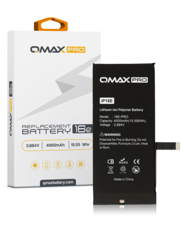 QMAX Pro Replacement Battery for iPhone 16e (4005 mAh) (Only Ground Shipping)