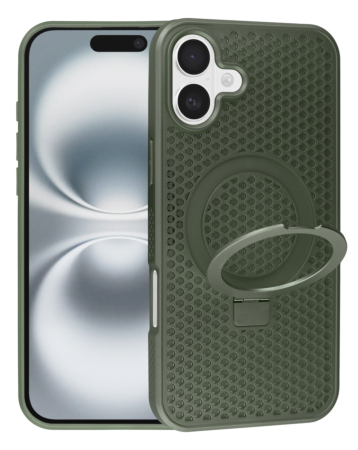 Heat Dissipation Case with Kickstand - GREEN for iPhone 16 Plus (Only Ground Shipping)