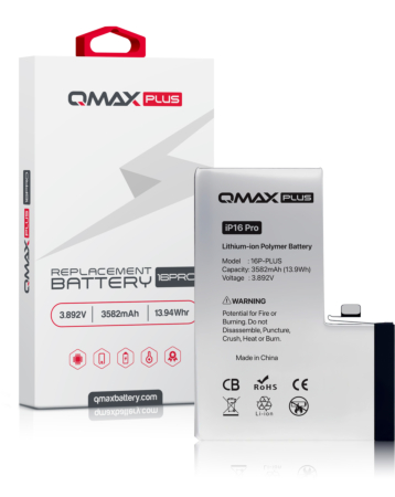 QMAX Plus Replacement Battery for iPhone 16 Pro (3582 mAh) (Only Ground Shipping)