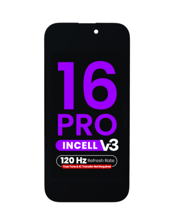 LCD Assembly for iPhone 16 Pro (True Tone Programming and IC Transfer NOT REQUIRED) (Aftermarket Incell / QV7 V3 / 120HZ)