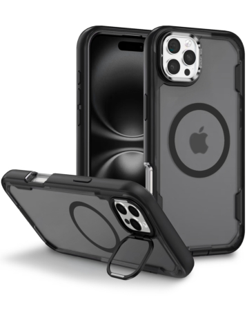 Shockproof Magsafe Case with Camera Stand - GRAY for iPhone 16 Pro Max (Only Ground Shipping)