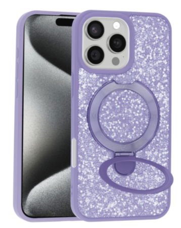 Sparkle Luxury Slim Case with Magnetic Kickstand for iPhone 16 Pro Max (LILAC) (Only Ground Shipping)