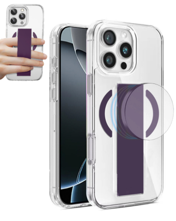 Hard Clear Case with MagGrip for iPhone 16 Pro Max (PURPLE) (Only Ground Shipping)