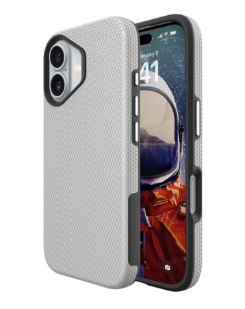 Shock Absorption Protective Dual Layer Case  - SILVER for iPhone 17 (Only Ground Shipping)