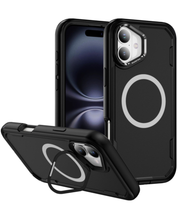 Shockproof Magsafe Case with Camera Stand - BLACK for iPhone 17 (Only Ground Shipping)