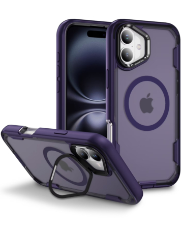 Shockproof Magsafe Case with Camera Stand - PURPLE for iPhone 17 (Only Ground Shipping)
