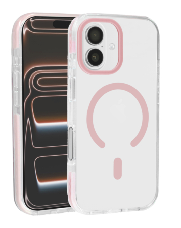 Color Frame Crystal Clear Case with Magsafe - PINK for iPhone 17 (Only Ground Shipping)