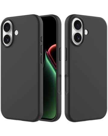 Soft Solid Silicone Case (Full Buttom Cover) - BLACK for iPhone 17 (Only Ground Shipping)