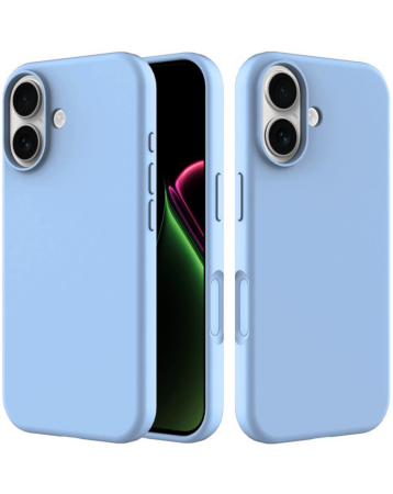 Soft Solid Silicone Case (Full Buttom Cover) - LIGHT BLUE for iPhone 17 (Only Ground Shipping)