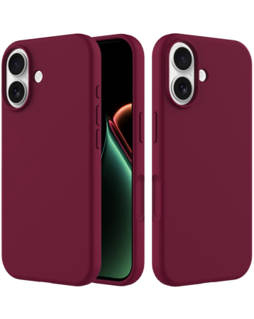 Soft Solid Silicone Case (Full Buttom Cover) - MAROON for iPhone 17 (Only Ground Shipping)
