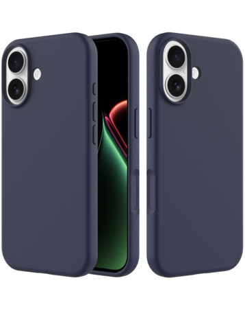 Soft Solid Silicone Case (Full Buttom Cover) - NAVY BLUE for iPhone 17 (Only Ground Shipping)