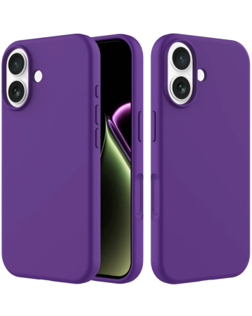 Soft Solid Silicone Case (Full Buttom Cover) - PURPLE for iPhone 17 (Only Ground Shipping)