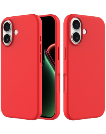 Soft Solid Silicone Case (Full Buttom Cover) - RED for iPhone 17 (Only Ground Shipping)