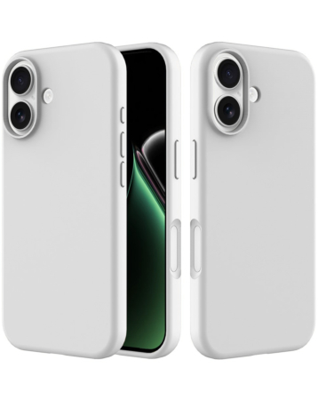 Soft Solid Silicone Case (Full Buttom Cover) - WHITE for iPhone 17 (Only Ground Shipping)