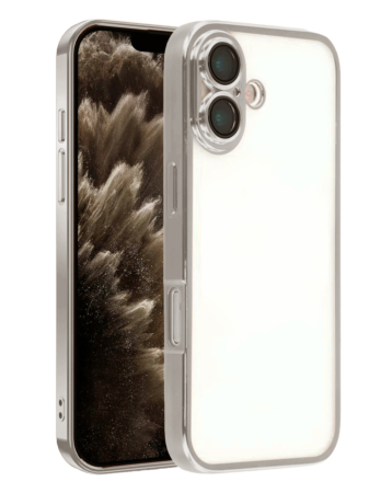 Frosted Transparent Matte Case with Lens Protection -SILVER  for iPhone 17  (Only Ground Shipping)