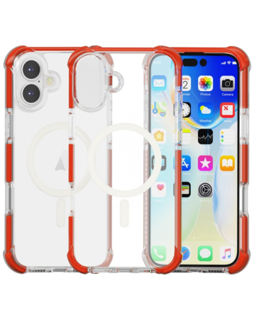 TPU Mesh Sport Case with Wireless Charging - RED for iPhone 17 (Only Ground Shipping)