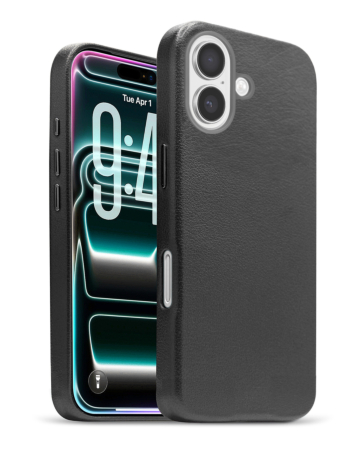 New Leather Case with Wireless Charger - BLACK for iPhone 17 (Only Ground Shipping)