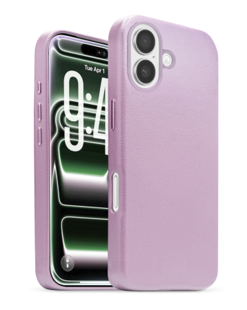 New Leather Case with Wireless Charger - LIGHT PURPLE for iPhone 17 (Only Ground Shipping)
