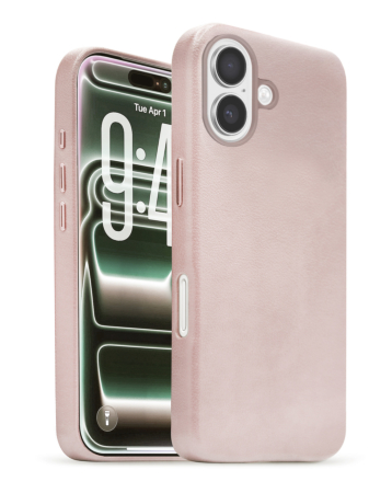 New Leather Case with Wireless Charger - SAND PINK for iPhone 17 (Only Ground Shipping)