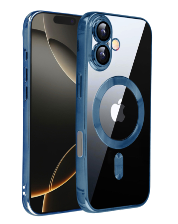 Shiny Wireless Charging Clear Case - BLUE for iPhone 17 (Only Ground Shipping)
