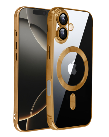 Shiny Wireless Charging Clear Case - GOLD for iPhone 17 (Only Ground Shipping)