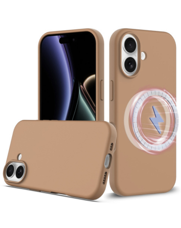 Soft Solid Silicone Case with Wireless Charging - BROWN for iPhone 17 (Only Ground Shipping)