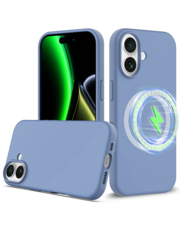Soft Solid Silicone Case with Wireless Charging - LIGHT BLUE for iPhone 17 (Only Ground Shipping)