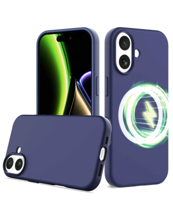 Soft Solid Silicone Case with Wireless Charging - NAVY BLUE for iPhone 17 (Only Ground Shipping)